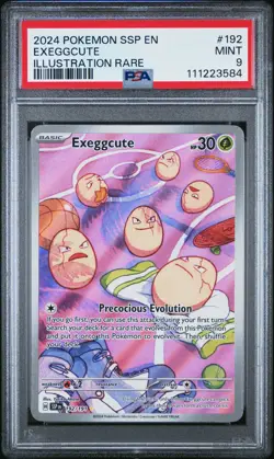 2024 POKEMON SSP EN-SURGING SPARKS ILLUSTRATION RARE #192 EXEGGCUTE PSA 9 - Image 1
