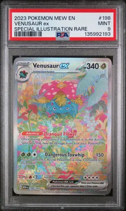 2023 POKEMON MEW EN-151 SPECIAL ILLUSTRATION RARE #198 VENUSAUR EX PSA 9 - Image 1