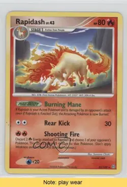Rapidash Pokemon Diamond & Pearl Stormfront #22 2008 READ fm0 - Image 1