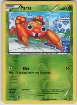 Pokemon TCG Paras Common Reverse Holo XY - BREAKthrough 1/162 - Image 1