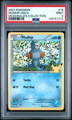 2021 POKEMON MCDONALD'S COLLECTION #19 MUDKIP-HOLO PSA 9 - Image 1