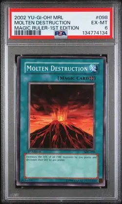 2002 YU-GI-OH! MRL-MAGIC RULER 1ST EDITION #098 MOLTEN DESTRUCTION PSA 6 - Image 1