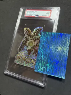 PSA 9 Mint 2002 Yu-Gi-Oh Series 1 SandyLion Relinquished #32 Prismatic Sticker - Image 3