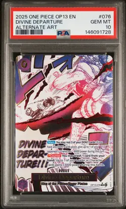 2025 ONE PIECE OP13-CARRYING ON HIS WILL ALTERNATE ART DIVINE DEPARTURE PSA 10 - Image 1