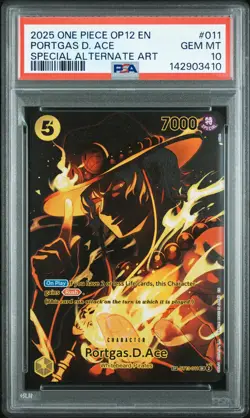 2025 ONE PIECE LEGACY OF THE MASTER SPECIAL ALT ART #011 PORTGAS D. ACE PSA 10 - Image 1