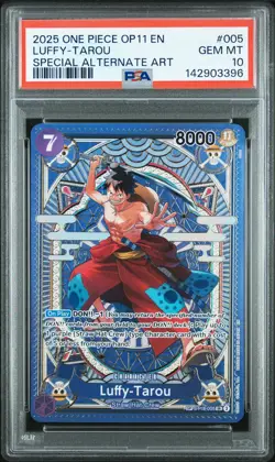 2025 ONE PIECE A FIST OF DIVINE SPEED SPECIAL ALT ART #005 LUFFY-TAROU PSA 10 - Image 1