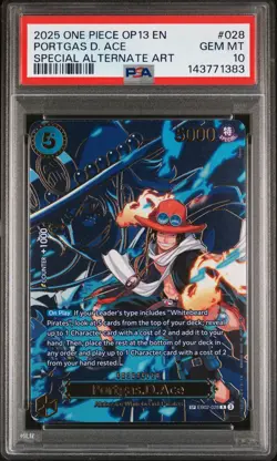2025 ONE PIECE CARRYING ON HIS WILL SPECIAL ALT ART #028 PORTGAS D. ACE PSA 10 - Image 1
