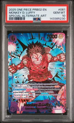 2025 ONE PIECE PREMIUM BOOSTER SPECIAL ALTERNATE ART #061 MONKEY D. LUFFY PSA 10 - Image 1