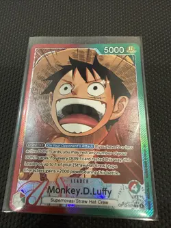 One Piece Carrying On His Will Monkey D Luffy OP13-001 Alternate Alt Art Leader - Image 1