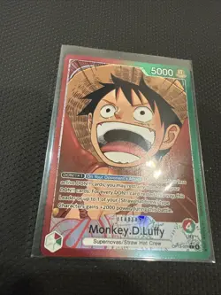 One Piece Carrying On His Will Monkey D Luffy OP13-001 Alternate Alt Art Leader - Image 2