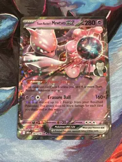 Pokemon TCG Team Rocket’s Mewtwo ex 81/182 Destined Rivals Double Rare Raw Card - Image 1