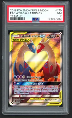 Pokemon Cards - PSA 7 Latias & Latios GX 170/181 - Team Up Sun & Moon - NM PSA7 - Image 1