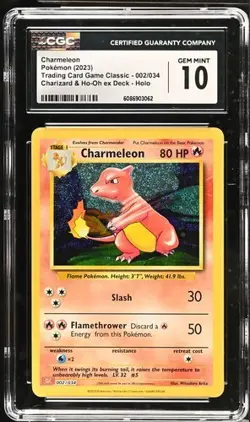 Pokemon Charmeleon Trading Card Game Classic Holo #002 CGC 10 GEM MT T1 - Image 1