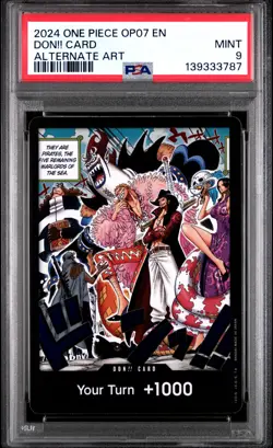 2024 ONE PIECE OP07-500 YEARS IN THE FUTURE ALTERNATE ART DON!! CARD PSA 9 - Image 1