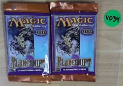 1x Lot of 2x EMPTY BOOSTER PACKS: Magic The Gathering: Planeshift: V0034 Slight - Image 1