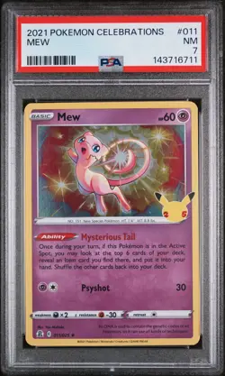 2021 POKEMON CELEBRATIONS #011 MEW PSA 7 - Image 1