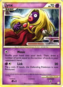 Pokemon TCG Jynx Heartgold & Soulsilver 69/123 Regular Common LP/MP - Image 1