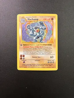 1999 Pokemon TCG Machamp Holo Rare Base Set, 8/102, First Edition - Image 1