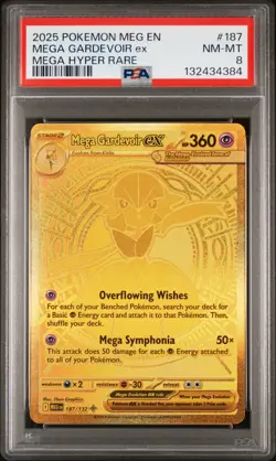 2025 POKEMON MEG EN-MEGA EVOLUTION MEGA HYPER RARE #187 MEGA GARDEVOIR EX PSA 8 - Image 1