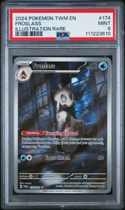2024 POKEMON TWM EN-TWILIGHT MASQUERADE ILLUSTRATION RARE #174 FROSLASS PSA 9 - Image 1