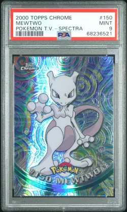 2000 TOPPS CHROME POKEMON T.V. SPECTRA #150 MEWTWO PSA 9 - Image 1
