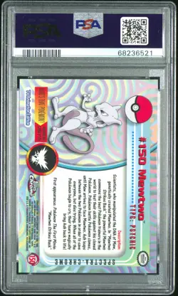 2000 TOPPS CHROME POKEMON T.V. SPECTRA #150 MEWTWO PSA 9 - Image 2
