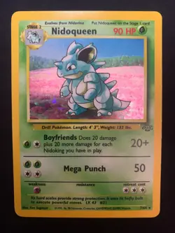 NIDOQUEEN - 7/64 - JUNGLE - HOLO RARE POKEMON CARD - LP - Image 1