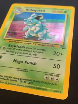NIDOQUEEN - 7/64 - JUNGLE - HOLO RARE POKEMON CARD - LP - Image 3