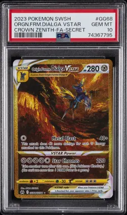 2023 2023 POKEMON SWSH CROWN ZENITH #GG68 FA/ORIGIN FORME DIALGA VSTAR PSA 10 - Image 1