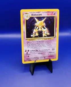 Alakazam 1/102 Base Set Holo Rare Pokemon Card 1999 WOTC TCG Vintage Pokemon - Image 3