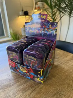 Lot of 10 Sealed Mini Tins Pokemon TCG Mega Evolution Mega Heros W/ Display Box - Image 4