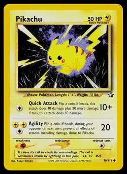Pokemon Card - Pikachu Neo Genesis 70/111 Common - Image 1