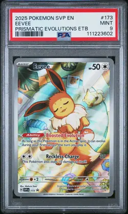 2025 POKEMON SVP EN-SV BLACK STAR PROMO #173 EEVEE PSA 9 - Image 1
