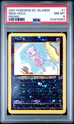 2001 POKEMON SOUTHERN ISLANDS PROMO #1 MEW-HOLO PSA 8 - Image 1