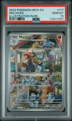 2023 POKEMON MEW EN-151 ILLUSTRATION RARE #177 MACHOKE PSA 10 - Image 1