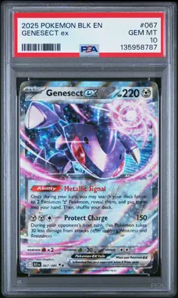 2025 POKEMON BLK EN-BLACK BOLT #067 GENESECT EX PSA 10 - Image 1