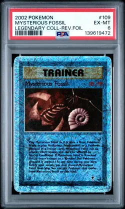 2002 POKEMON LEGENDARY COLLECTION #109 MYSTERIOUS FOSSIL-REVERSE FOIL PSA 6 - Image 1