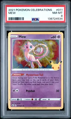 2021 POKEMON CELEBRATIONS #011 MEW PSA 8 - Image 1