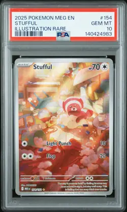2025 POKEMON MEG EN-MEGA EVOLUTION ILLUSTRATION RARE #154 STUFFUL PSA 10 - Image 1