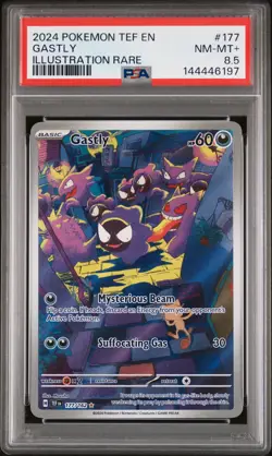 2024 POKEMON TEF EN-TEMPORAL FORCES ILLUSTRATION RARE #177 GASTLY PSA 8.5 - Image 1