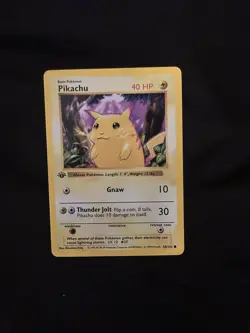 Pokemon Yellow Cheeks Shadowless Pikachu 1st Edition Base Set 1999 #58/102 - Image 4