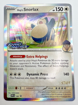 Pokemon TCG - Hop's Snorlax ( 184 Prerelease Staff Holo Promo ) Very Light Play - Image 1