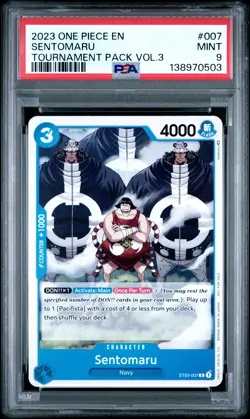 2023 ONE PIECE PROMOS TOURNAMENT PACK VOL.3 #007 SENTOMARU PSA 9 - Image 1