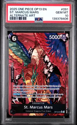 2025 ONE PIECE OP13-CARRYING ON HIS WILL ALTERNATE ART ST. MARCUS MARS PSA 10 - Image 1