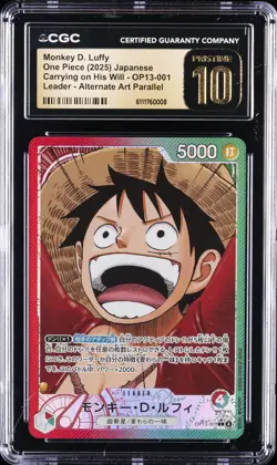 2025 ONE PIECE JPN CARRYING ON HIS WILL ALT ART MONKEY D. LUFFY CGC 10 PRISTINE - Image 1