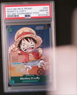 2023 One Piece EN Monkey D. Luffy P-037 1st Anniversary Tournament #7 PSA10 -WZY - Image 1