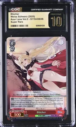 Weiss Schwarz GRADED 2025 Blucher S119-E083S Azur Lane 2 SR PRISTINE 10 ENG - Image 1