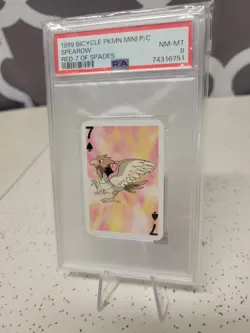 1999 Bicycle Pokemon Spearow Mini Playing Card - Red 7 of Spades - PSA 8🔥 - Image 2
