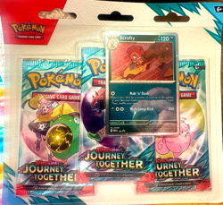 Pokemon TCG Journey Together *3-Pack Blister* *Scrafty Promo* - Image 1