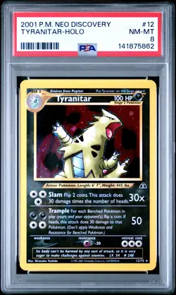 2001 POKEMON NEO DISCOVERY #12 TYRANITAR-HOLO PSA 8 - Image 1